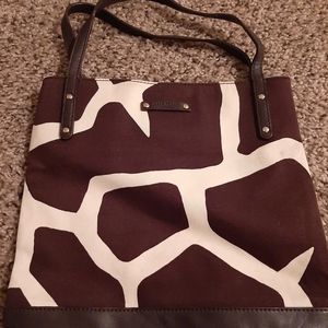 kate spade new york giraffe pattern fabric purse
